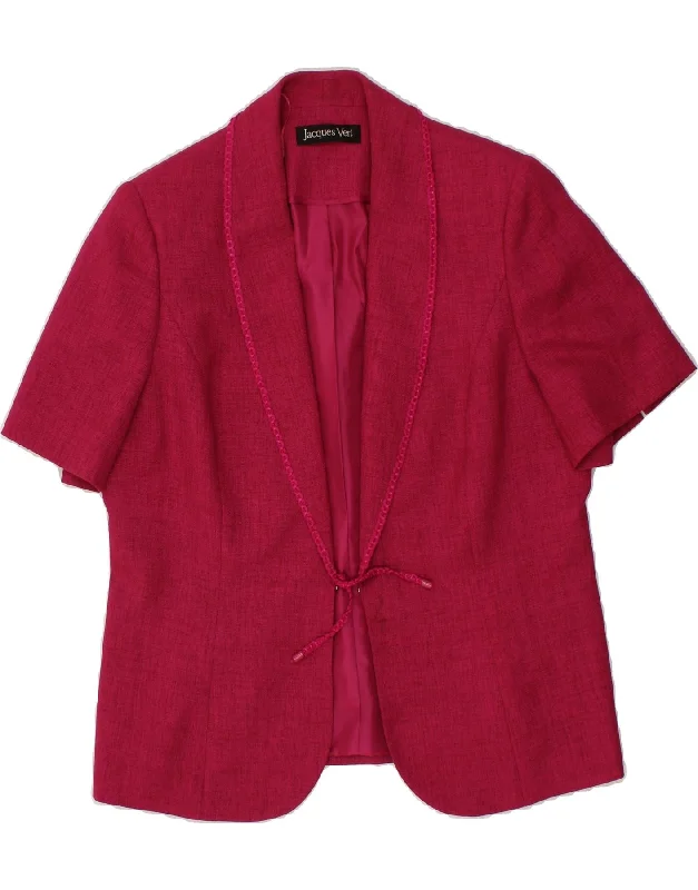 Online Specials JACQUES VERT Womens Short Sleeve Blazer Jacket UK 14 Large Pink Linen