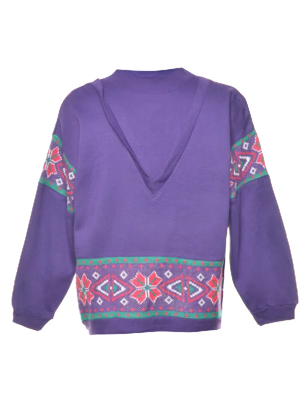 Daily Special Purple Printed Sweatshirt - S