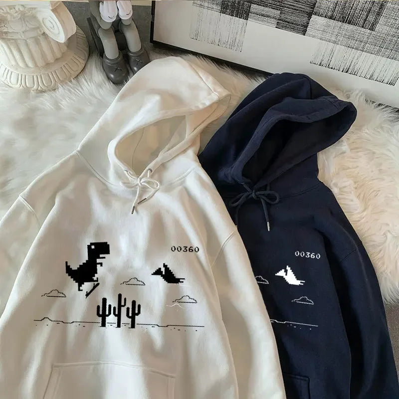 Unmissable Sale Casual Dinosaur Printed Stylish Korean Pullover Hoodie