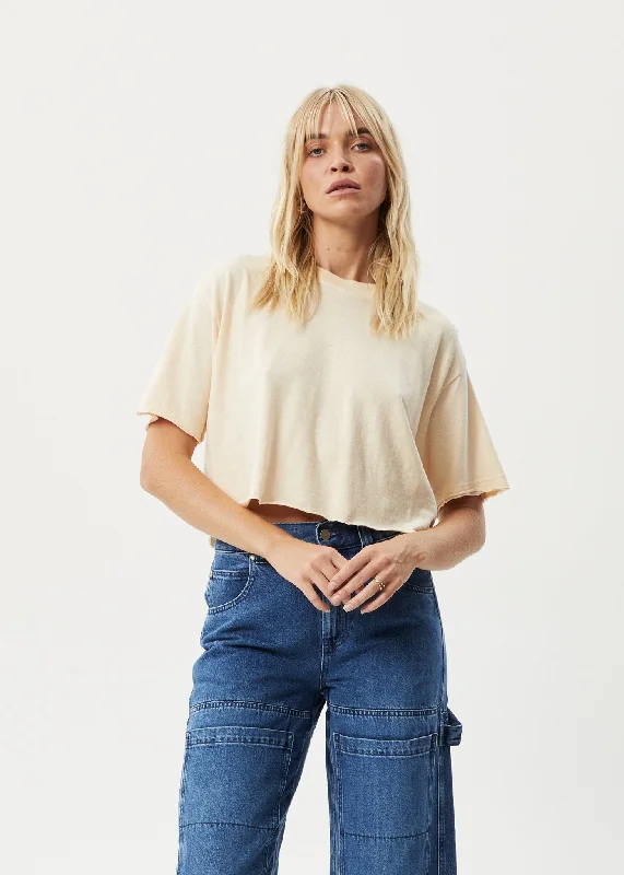 Value Pack AFENDS Womens Slay Cropped - Oversized Tee - Sand