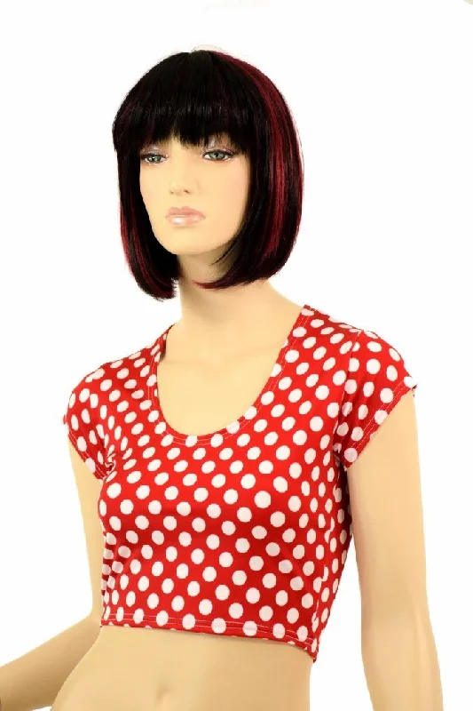 Weekend Deals You Can't Resist Polka Dot Cap Sleeve Crop