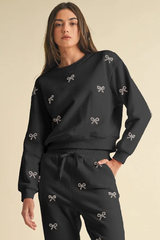 Bargain Blast Jewel Bow Cotton Pullover