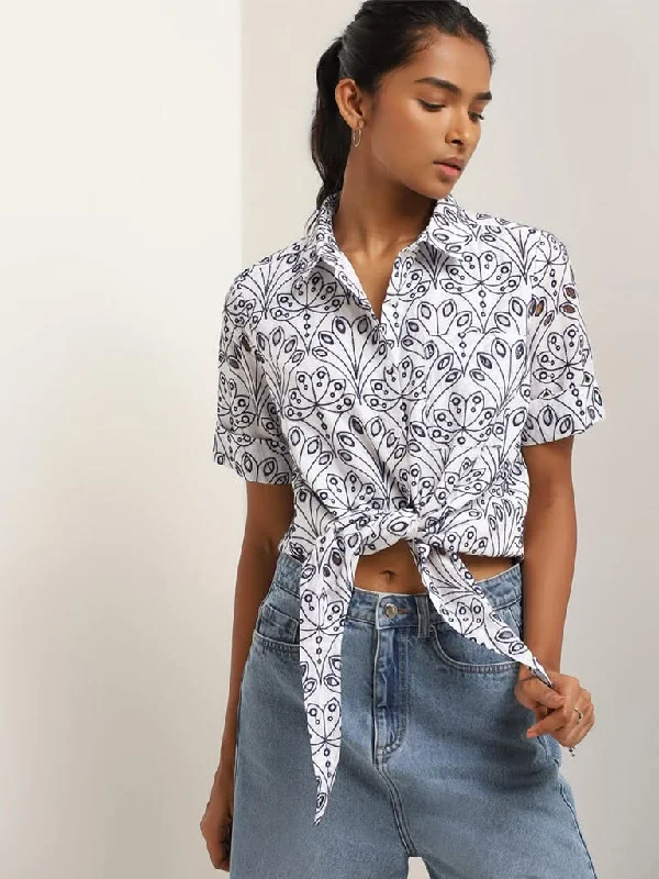 Unbeatable Prices LOV White Embroidered Cotton Shirt