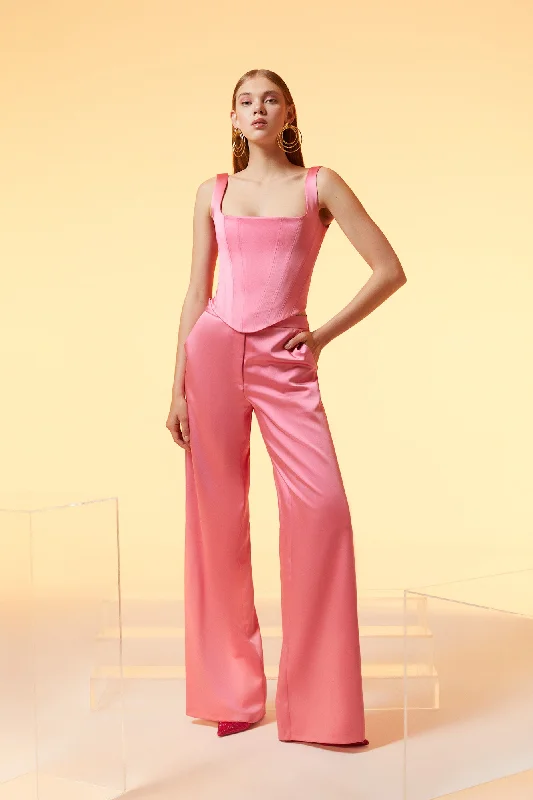 Today's Deal Nora Hot Pink Satin Top