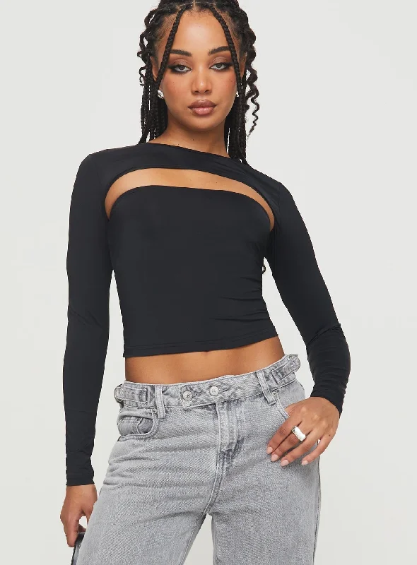 Weekend Savings Spectacle Mecs Long Sleeve Top Black