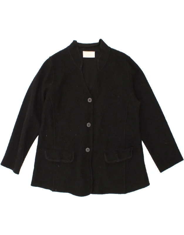 Mega Sale ANN HARVEY Womens 3 Button Blazer Jacket UK 20 2XL Black Wool