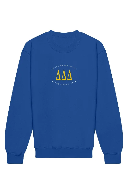 Weekend Deals That Spark Delta Delta Delta Emblem Crewneck Sweatshirt