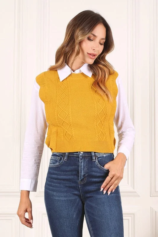Referral Discount Ruffle Sweater Vest