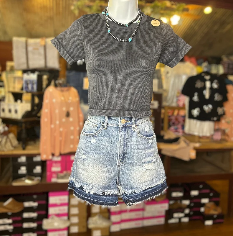 Massive Deals Black Short Sleeve Top