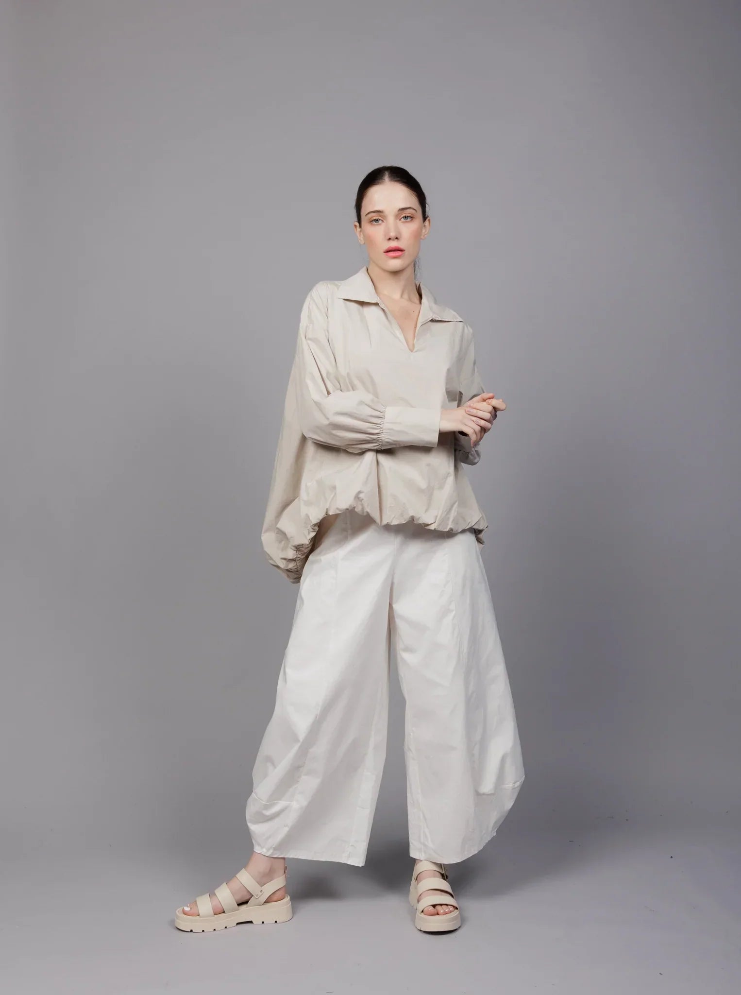 Quick Sale Paolo Tricot, SU6123 Lantern Pant Ivory