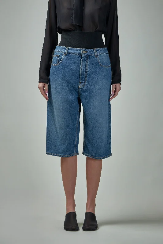 Shop and Save Bermuda Shorts with Knitted Waistband