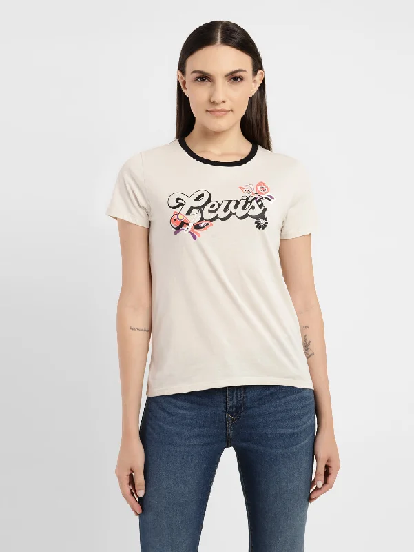Closeout Sale Women's Graphic Print Crew Neck T-shirt