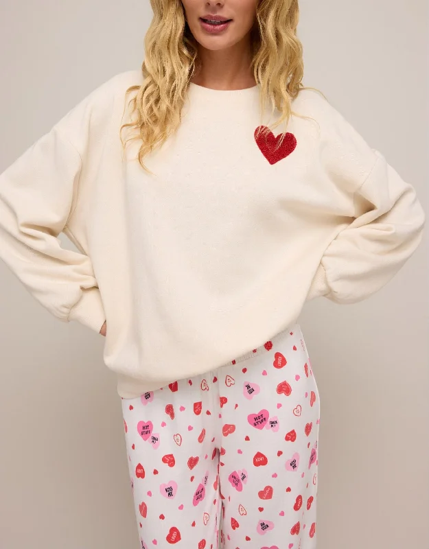 Weekend Deals to Make You Smile Oversized Heart Sweatshirt by Z Supply