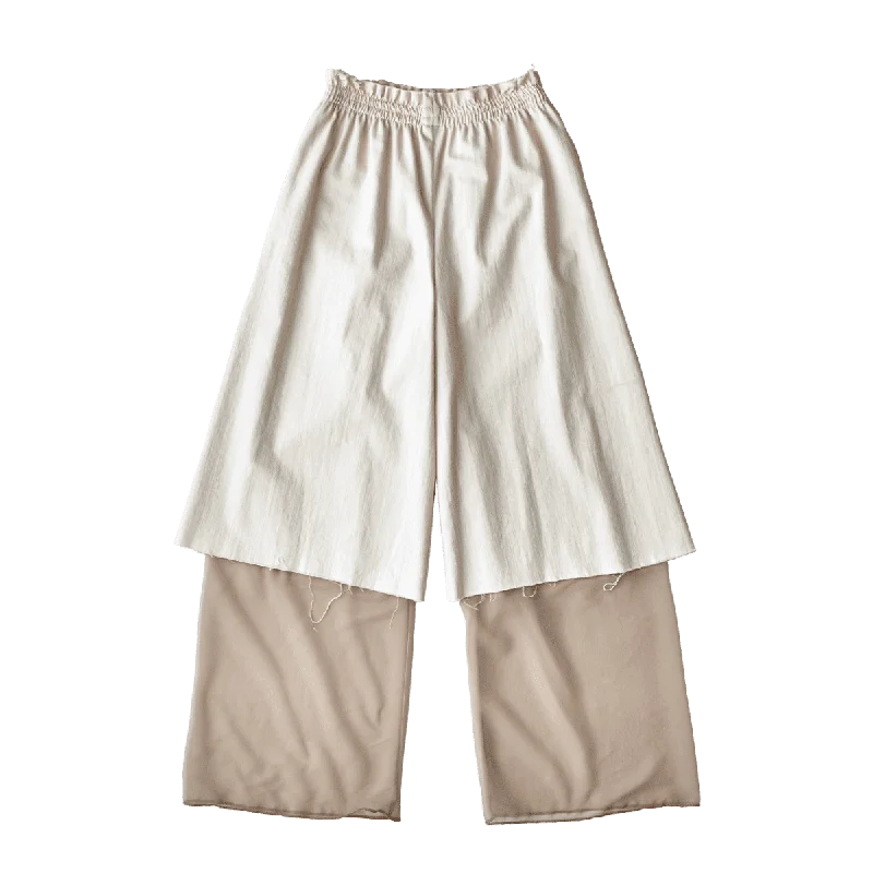 Weekend Deals That Please Layered Pants / Beige × Darkbeige