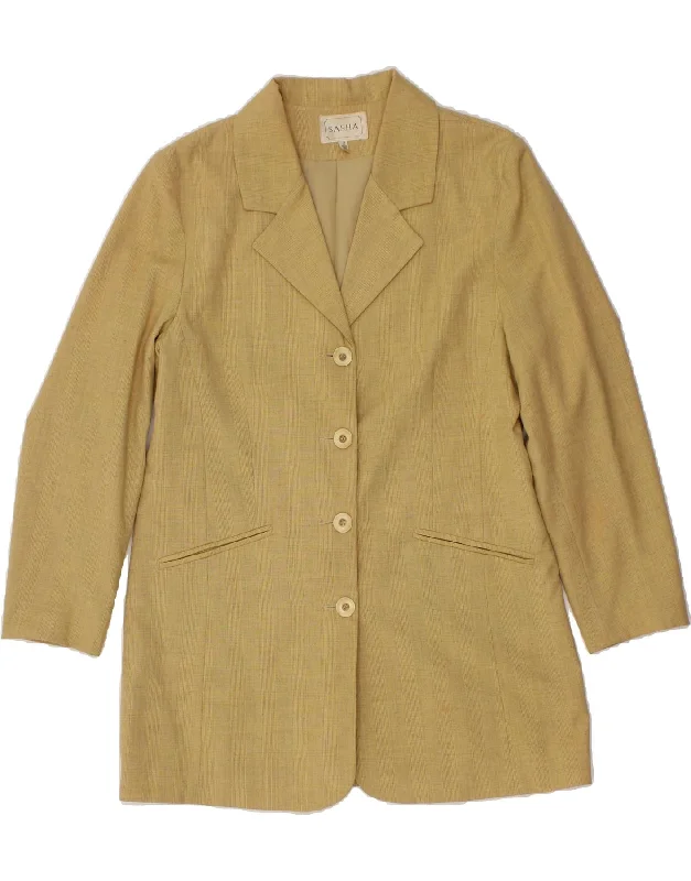 Mega Sale SASHA Womens 4 Button Blazer Jacket UK 12 Medium Beige Polyester