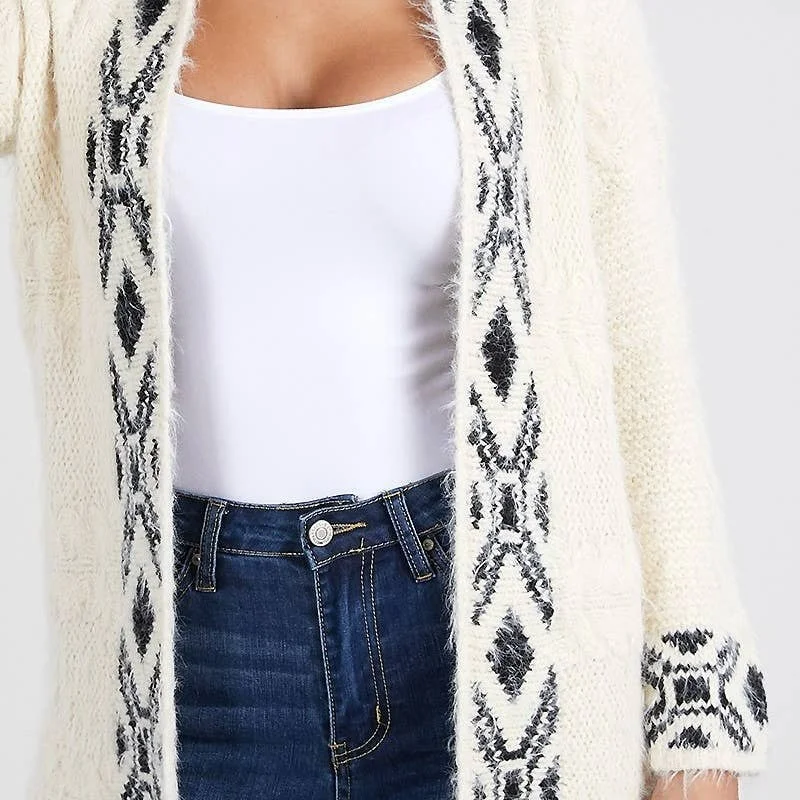 Year-End Clearance Tribal Knit Cardigan Sweater