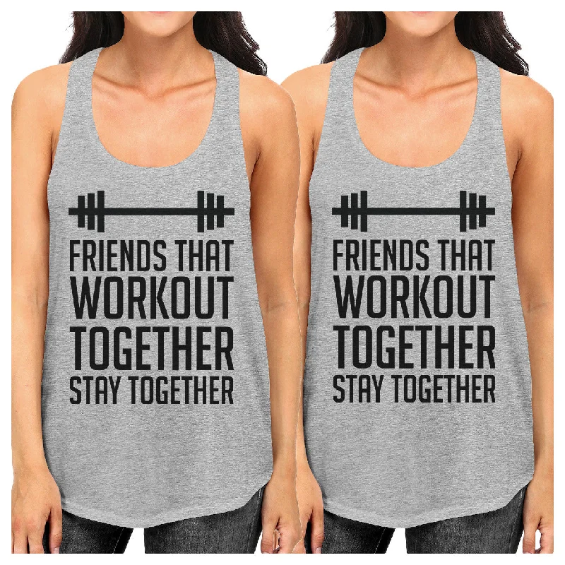 Sale Event Friends That Workout Together BFF Matching Grey Tank Tops