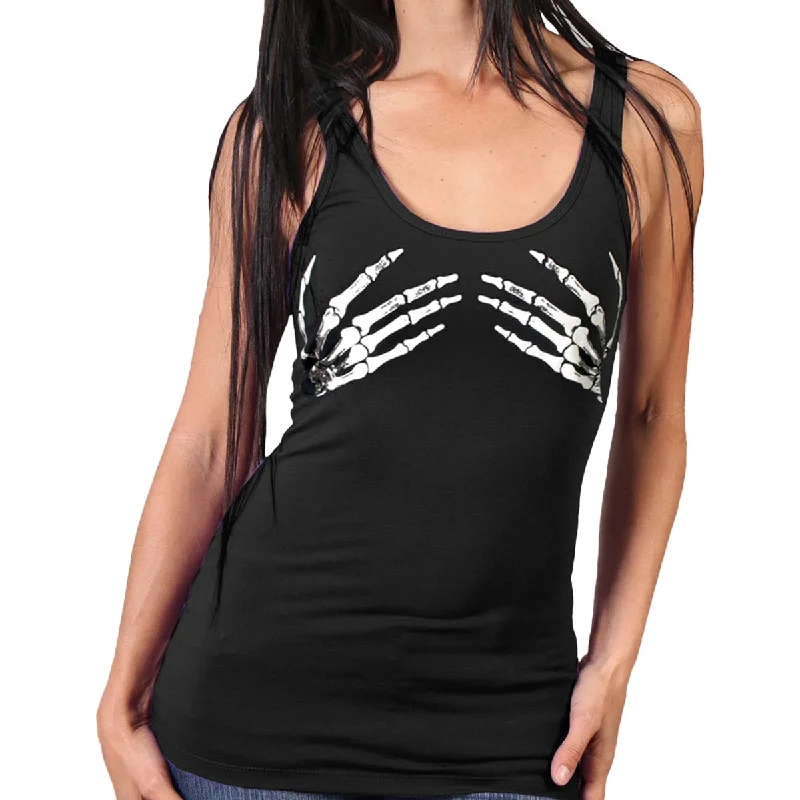 Make Your Weekend Count with Savings Hot Leathers GLR2074 Ladies Skeleton Hands Tank Top Shirt
