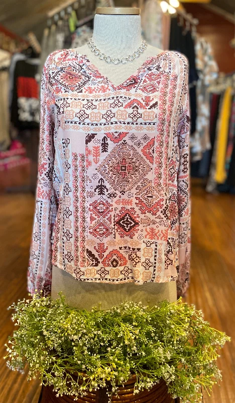 Deal of the Day Pink Multi Woven Top