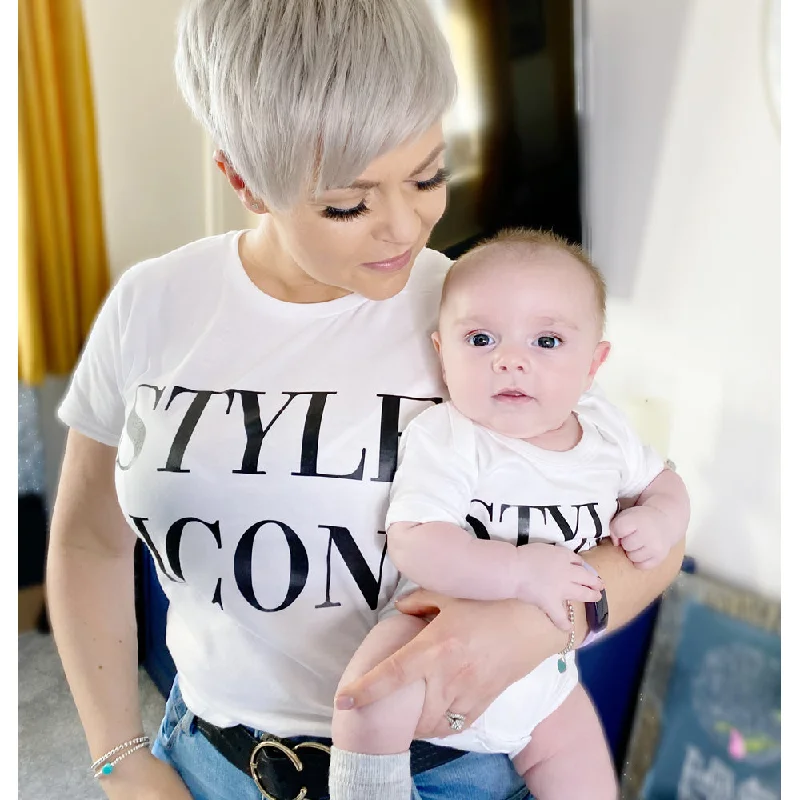 Big Savings Style Icon Vogue Matching Mum & Baby White T-Shirt & Bodysuits