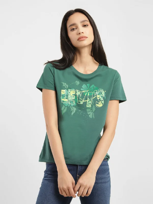 New Markdowns Women's Graphic Print Crew Neck T-shirt
