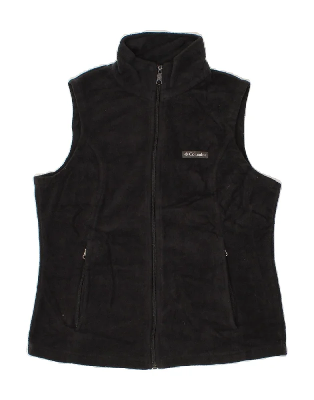 Crazy Deal COLUMBIA Womens Fleece Gilet UK 14 Medium Black Polyester