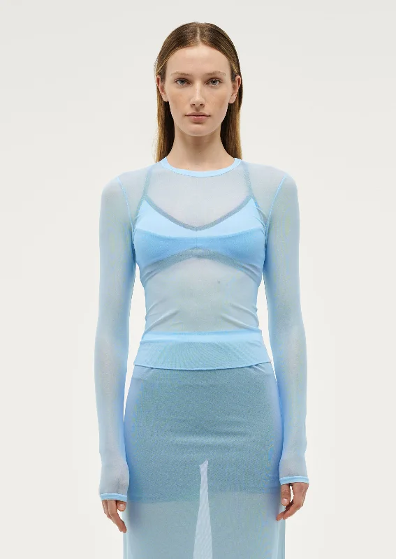Flash Sale DISCOVERY MESH LONG SLEEVE TEE IN SKY BLUE