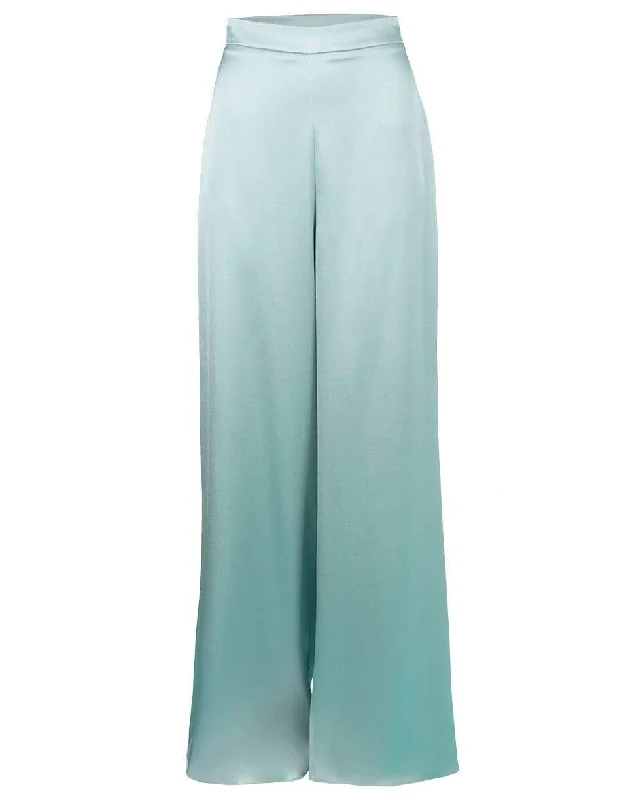 Seasonal Sale Sea Green High Waisted Wide Leg Pant
