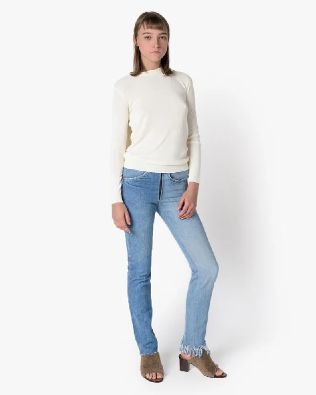 Special Promotion Fringe Slim Denim Pants in Blue
