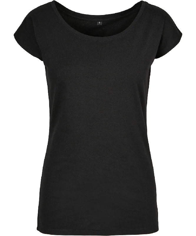Stock Up and Save Womens wide neck tee | Black
