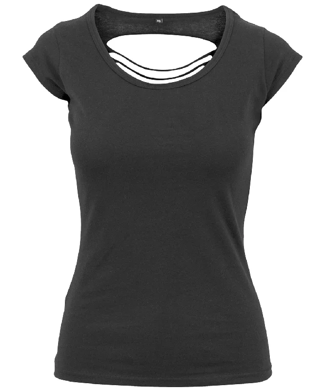 Deal Zone Womens back cut tee | Black