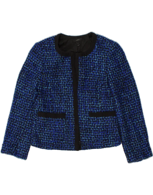 Incredible Offers J. CREW Womens Crop Blazer Jacket US 2 XS Blue Houndstooth