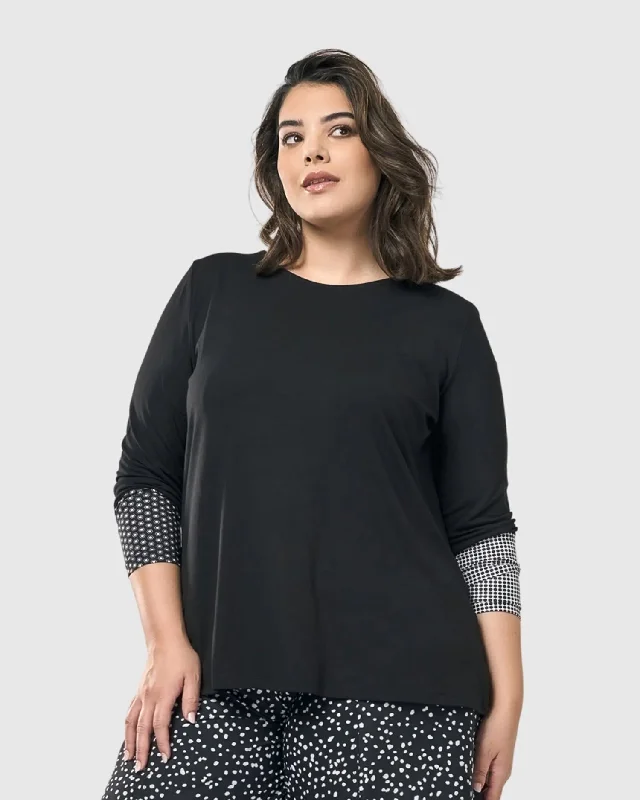 Weekend Savings Bonanza Go-To Long Sleeve Top, Mono
