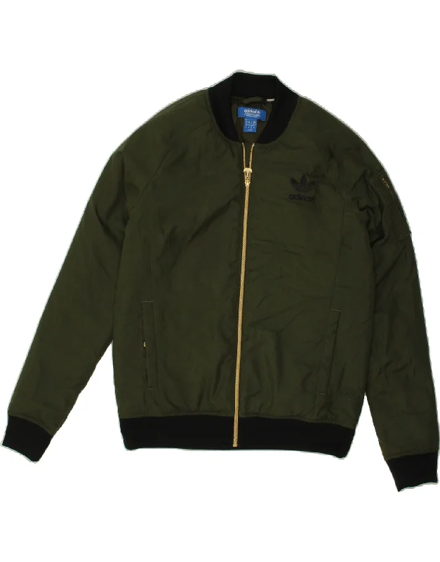 Limited Stock ADIDAS Womens Bomber Jacket UK 14 Medium Green Polyester