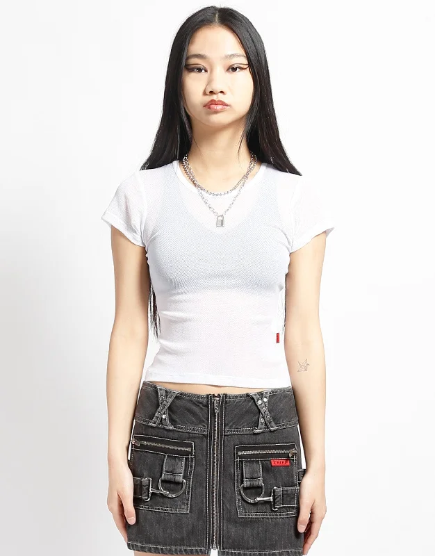 Special Buy BABY TEE FISHNET WHITE