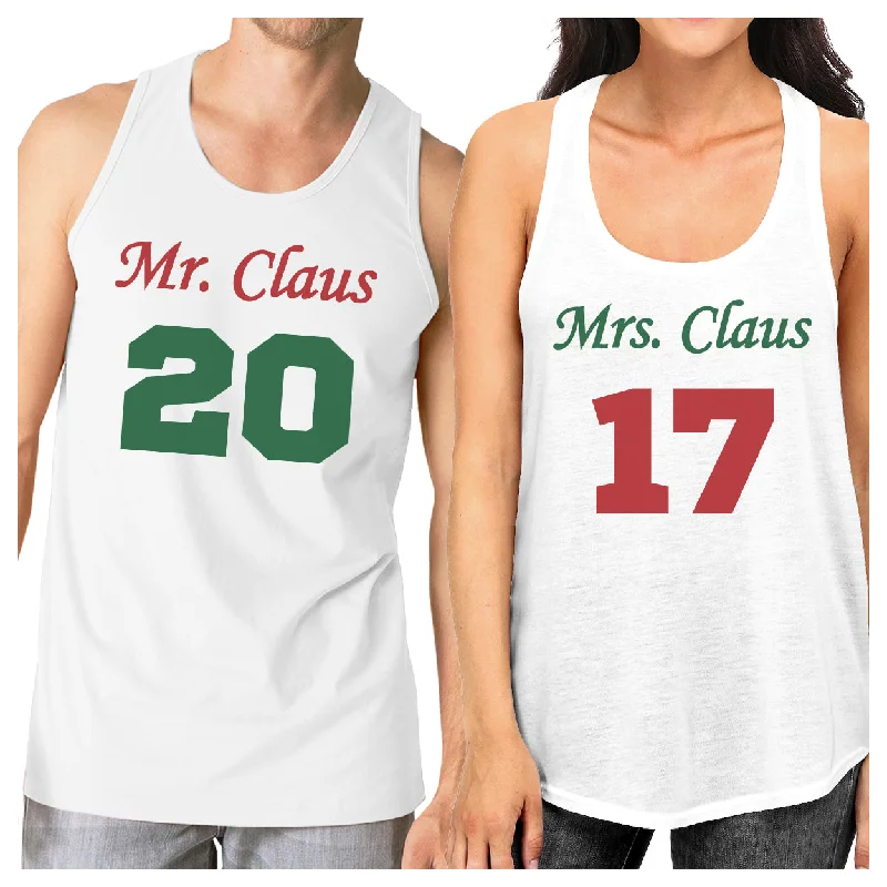 Special Offer Mr. And Mrs. Claus Matching Couple White Tank Tops