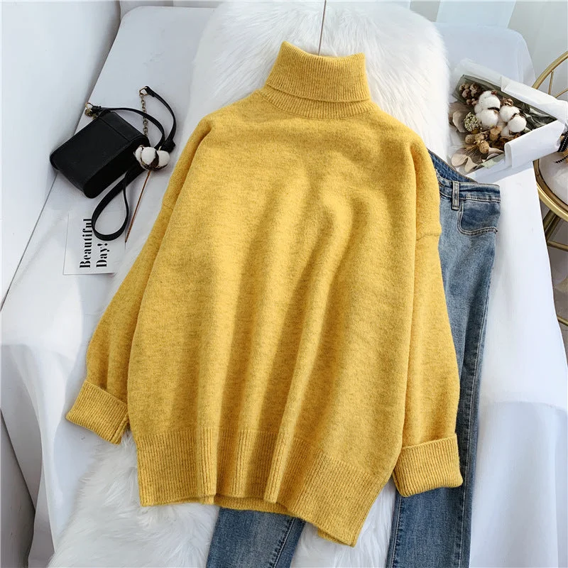Weekend Savings Spectacle Sweater female high neck loose lazy wind  4920