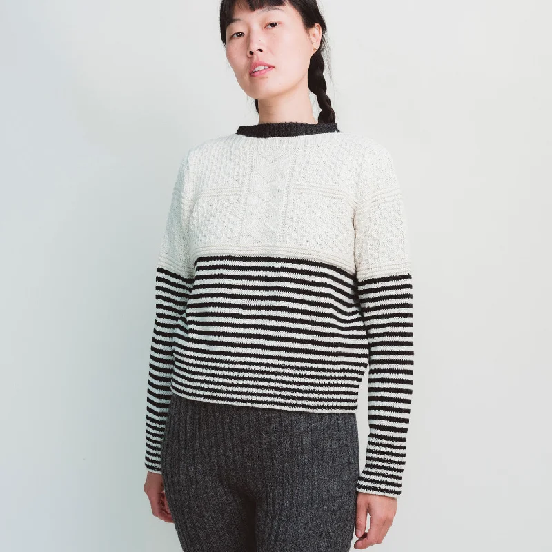 Ecru/Graphite Stripe