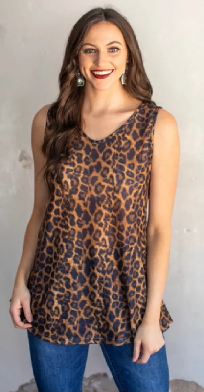 Grand Opening Sale Leopard V-Neck Tank