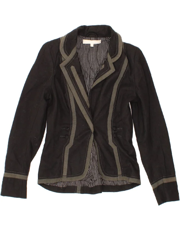 Weekend Flash Sale ALL SAINTS Womens 1 Button Blazer Jacket UK 10 Small Black Wool