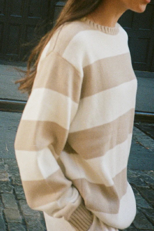 Weekend Deals That Thrill Brianna Cotton Thick Stripe Sweater