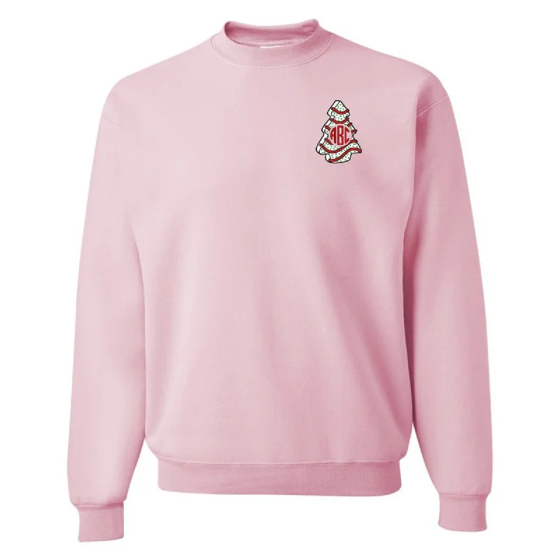 Major Deal Monogrammed 'Christmas Tree Zebra Cake' Crewneck Sweatshirt