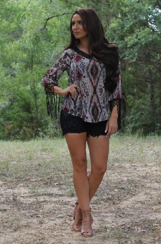 Weekend Savings Sensation Aztec Webbed Top (Small)