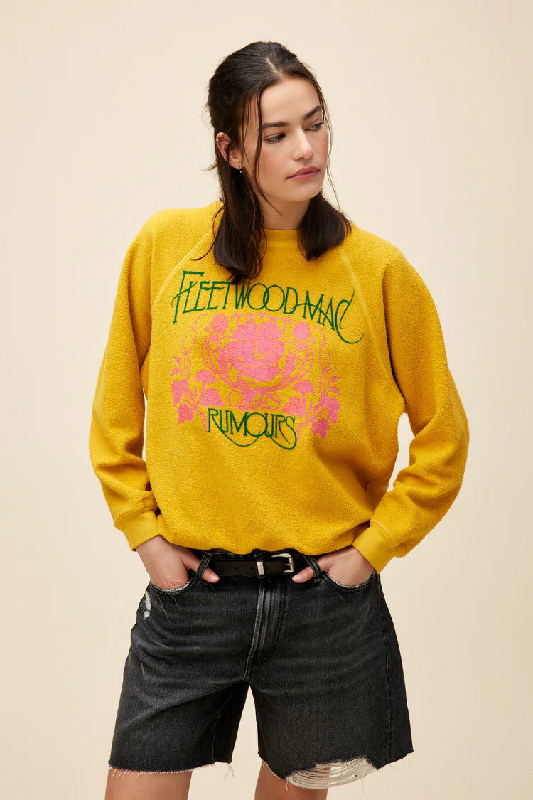 Price Meltdown Fleetwood Mac Floral Reverse Raglan Crew by Daydreamer
