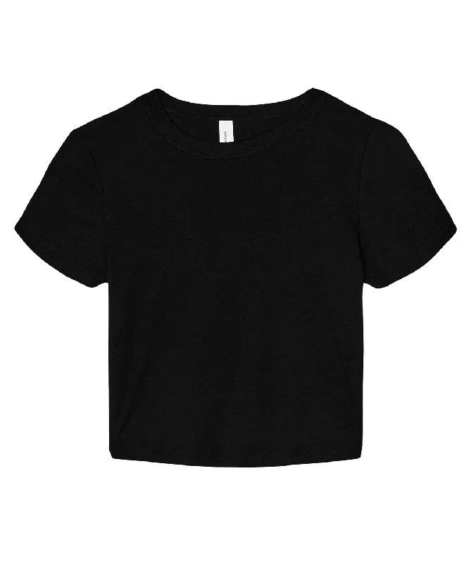 Seasonal Clearance Womens micro rib baby t-shirt | Solid Black Blend