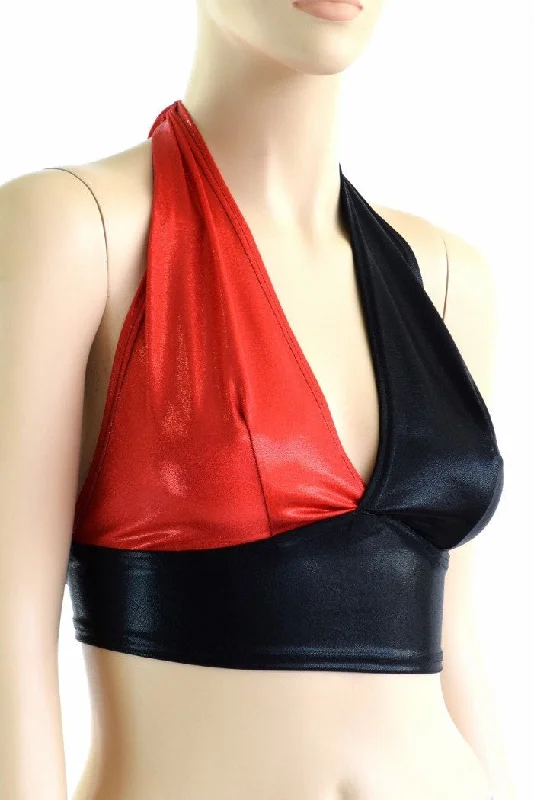 Super Sale Harlequin Red & Black Halter