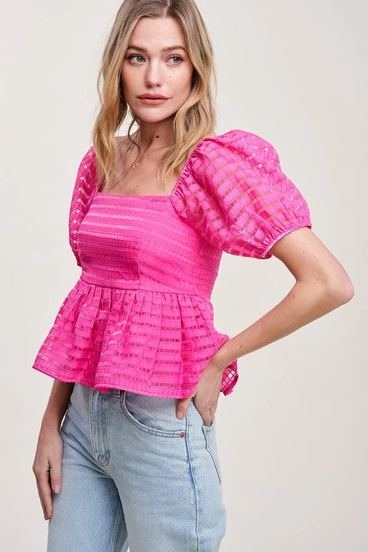 Overstock Clearance Confidently Cute Top - Fuchsia