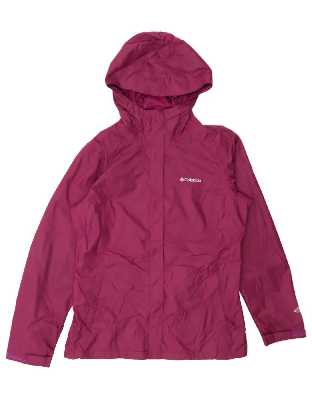 Can't Be Beat COLUMBIA Womens Hooded Rain Jacket UK 14 Medium Purple Nylon