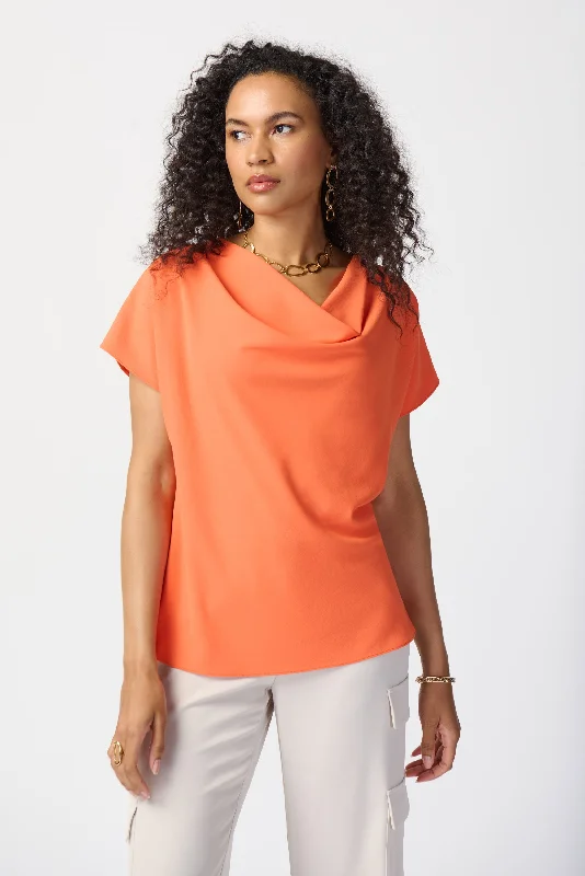 Stock Clearance Joseph Ribkoff Woven Cowl Neck Top
