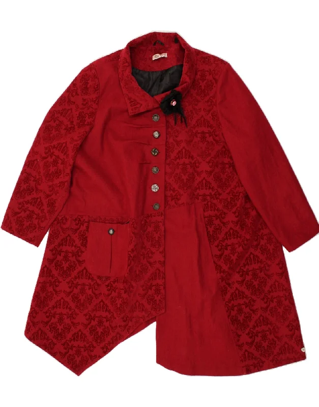 Don't Miss JOE BROWNS Womens Asymetric Oversized Overcoat UK 22 3XL Red Patchwork